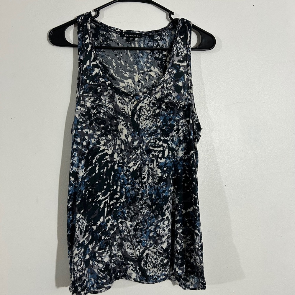 twenty one Women's Size Small Abstract Print Tank Top‎ Sleeveless Casual